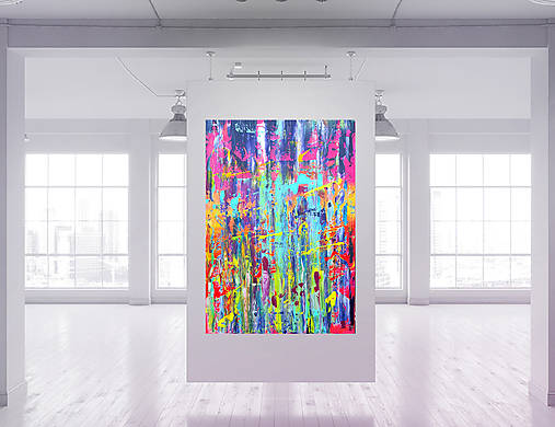 large colorful abstract, neon colores