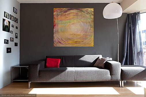 large autumnal painting, golden abstract
