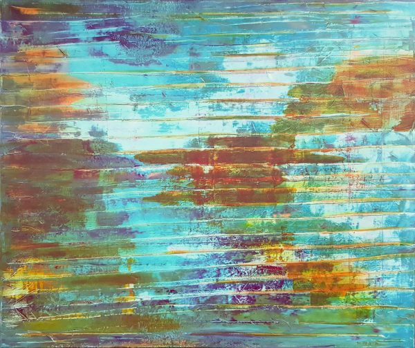Restore the memories - XL turquoise blue abstract - Ivana Olbricht