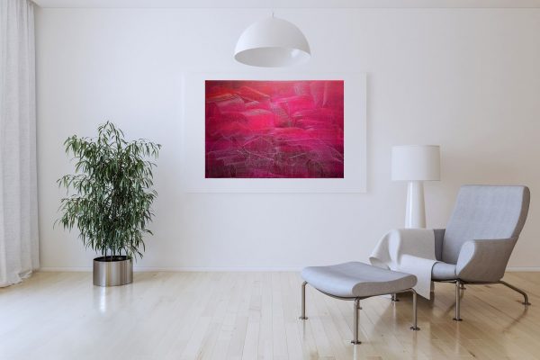 red abstract, purple abstract, love vibrations, wine painting