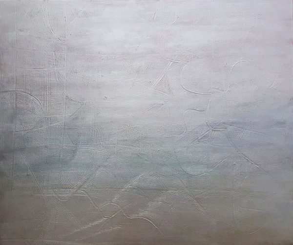 silver abstract, silver painting, minimalistic painting
