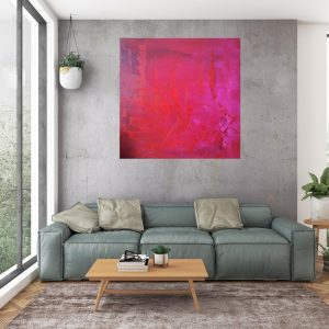 červený abstraktný obraz, ružová maľba, červený minimalistický obraz