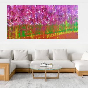 xxl abstract, blooming flowers, cherry tree, copper painting