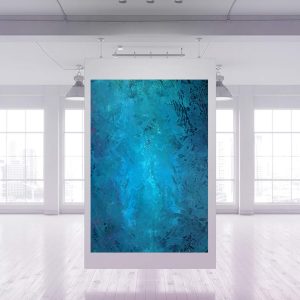 large blue painting, blue abstract, xxl turqoise blue painting