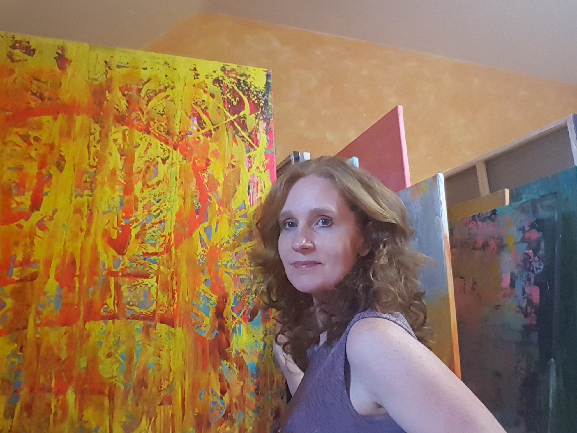 ivana olbricht, slovak artist, in the studio