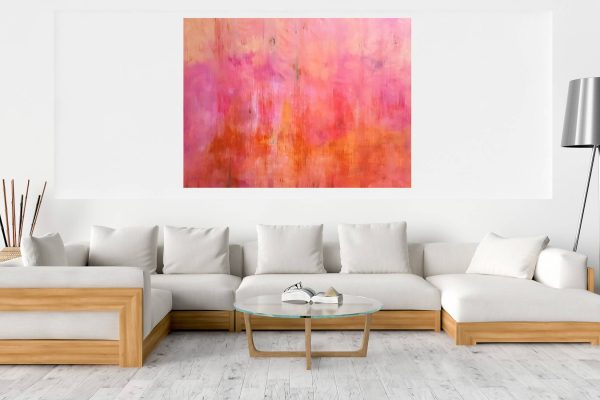 xxl abstract, pink painting, large landscape, ivana olbricht