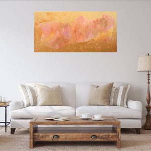 golden painting, xl golden abstract, pink and gold art, roses, abstract flowers, soul painting