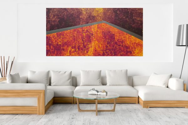 fire, ember, xxl abstract, diptych abstract , modern painting