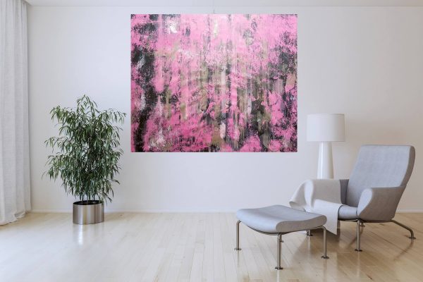 silver and pink painting, pink abstract, ruzovy obraz,