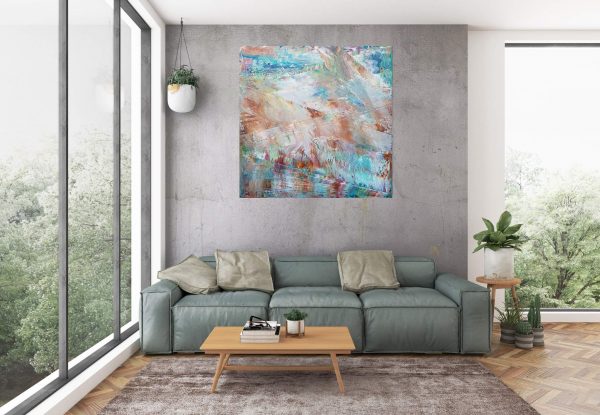 bllue painting, large abstact, modern painting, ivana olbricht, earth painting