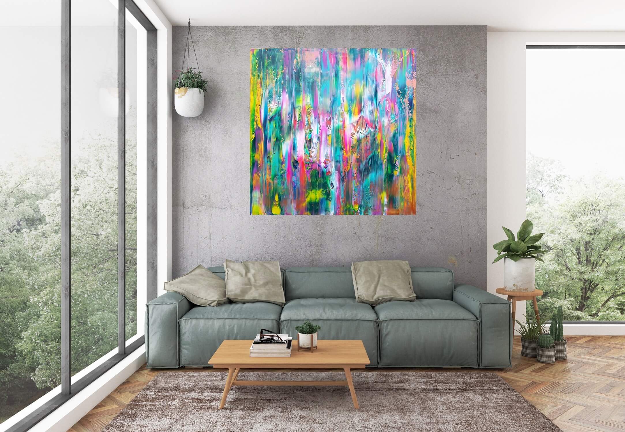 Freezing kiss - large colorful abstract - Ivana Olbricht