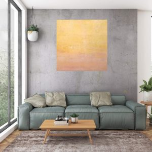 orange abstract, desert, roses, minimalisitc painting