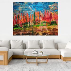 xxl painting, xxl landscape, extra large artwork, abstract painting, autumnal andscape