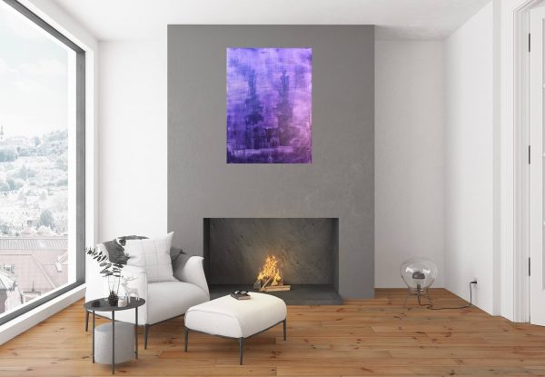 minimalistic painting, purple painting, fialovzo obraz