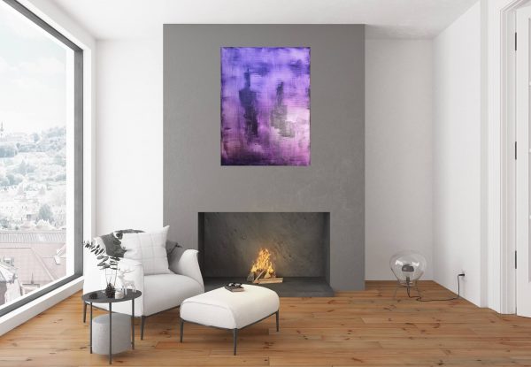 purple painting, minimalistic art, soul, spiritual painting