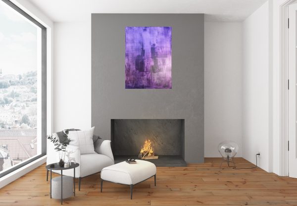 minimalistic painting, purple painting, black painting