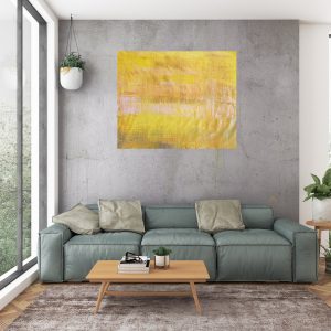 yellow painting, orange painting, savannah, large abstract