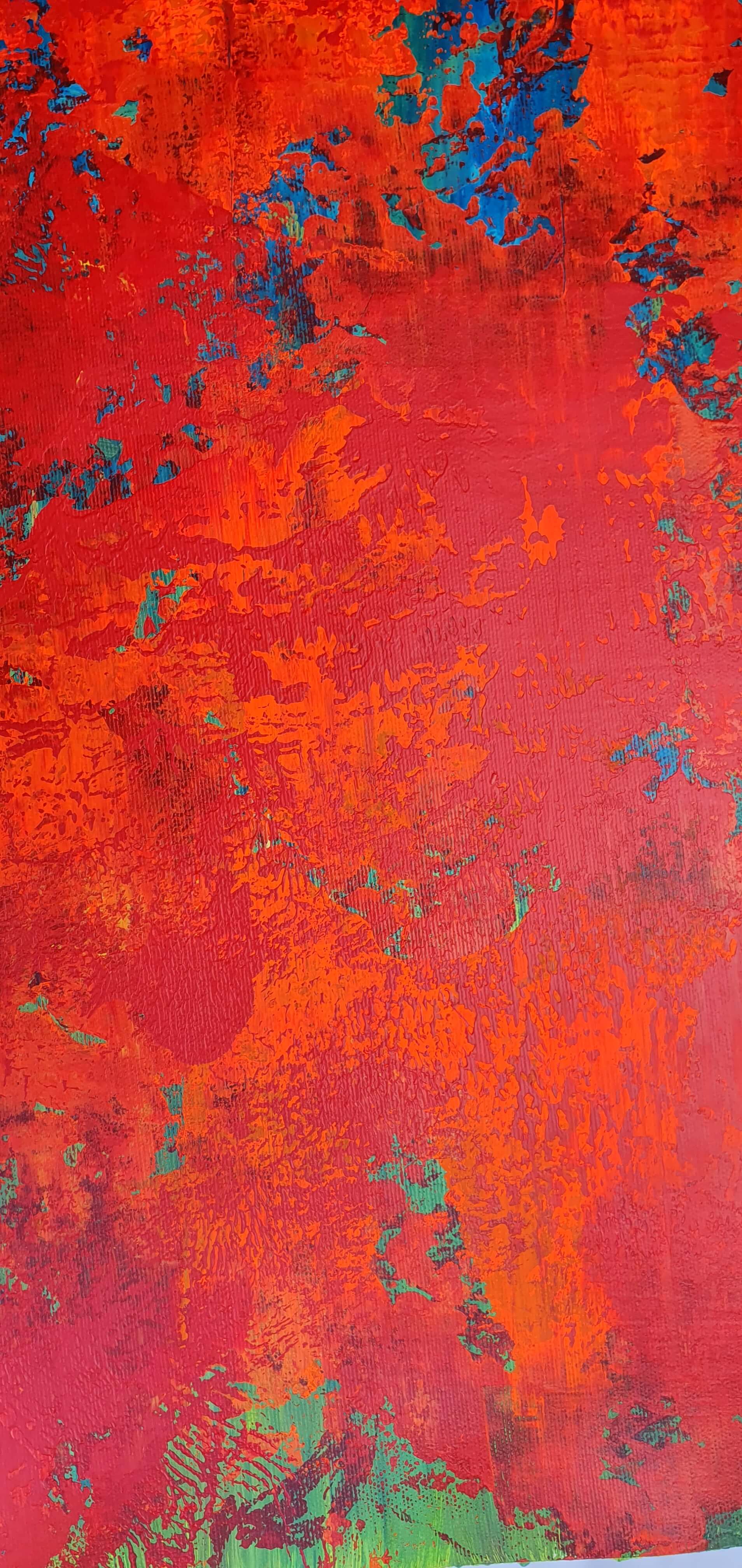Large Red Modern Abstract Painting Urban Original Art on Stretched Canvas  24x36 on Michael: Tuesdays and Thursdays TV show Custom - Art by Nathalie  Van
