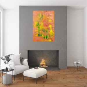 abstract painting, summer landscape, original artwork, painting for living room