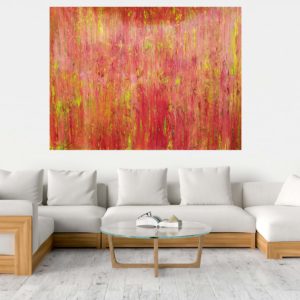 xxl abstrct painting, pink abstract, summer landscape , large red abstract painting