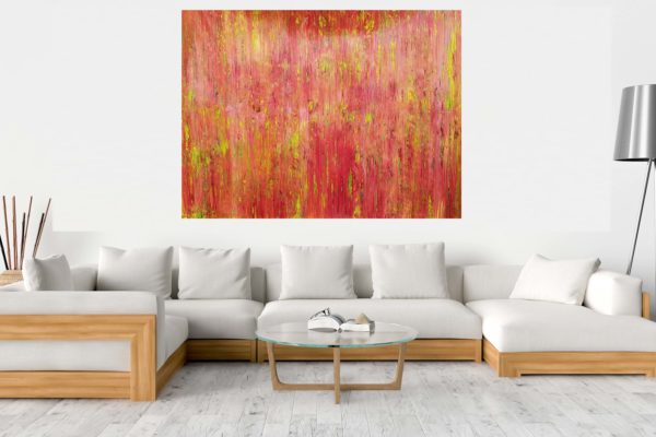 xxl abstrct painting, pink abstract, summer landscape , large red abstract painting