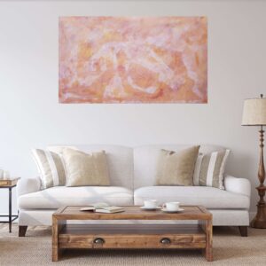 pink painting, large abstract, golden painting, painting for a bedroom, mimimalism